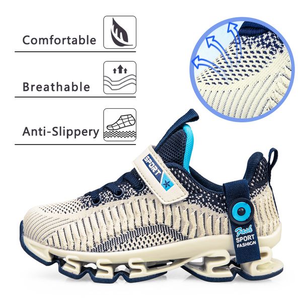 

boys running brand sneakers outdoor kids children bounce design hollow sole tenis infantil school sport shoes girls, Black