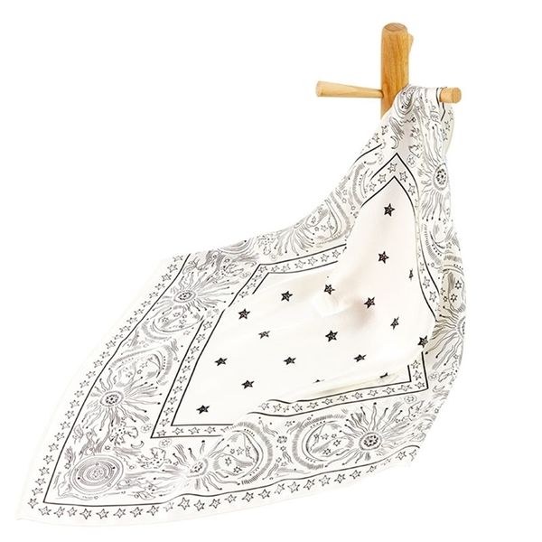 

high-quality pure bandana female hair women's natural silk square headband head scarf for women star y201007, Blue;gray