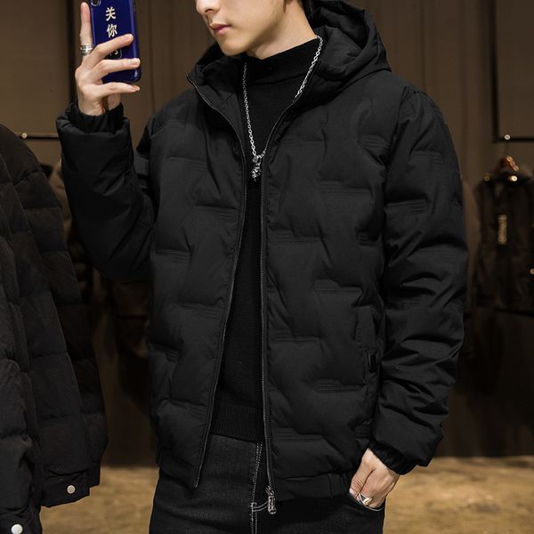 

down jacket men's coat 2020 new warm korean trend thin short handsome fashion winter wear, Black