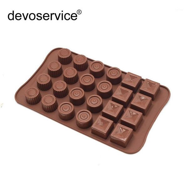 

baking & pastry tools 1pcs silicone chocolat mold fondant - 24 holes candy shape soap random color cake decorating1