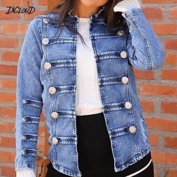 

button casual denim coat women tight slim long sleeve jacket ladies 2020 fashion new solid plus size jackets female 3xl1, Black;brown