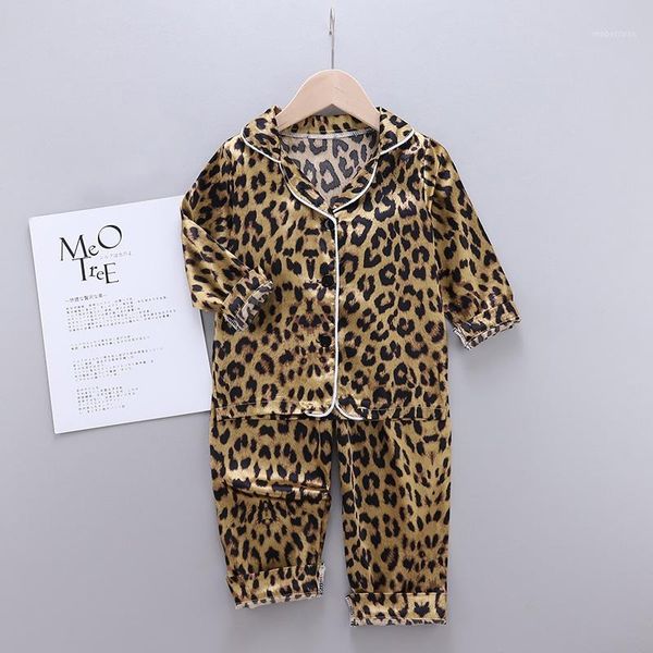 

summer baby sleepwear kids girls boys pajamas leopard long sleeve pajamas +sleep pants set nightclothes child nightshirt1, Blue;red