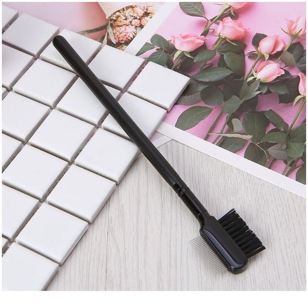 

steel eyebrow eyelash dual-comb extension brush close-packed comb makeup tool q0kd steel jllbxk, Silver