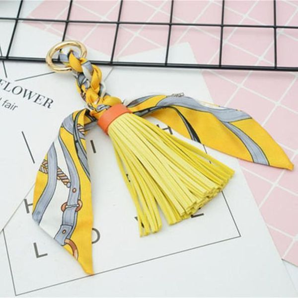

new scarves key holder bowknot exquisite decoration pu leather tassels keychains women bag charm pendant eh847 h jllikr