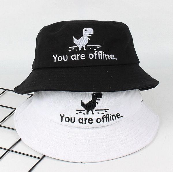 

cloches 2021 creative error page bucket hat foldable dinosaur bob cap hip hop gorros men summer caps panama fishing, Blue;gray