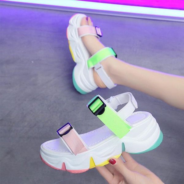 

sandals drop women fashion toe open color thick soled student comfortable casual wedges walking woman beach sandals1, Black