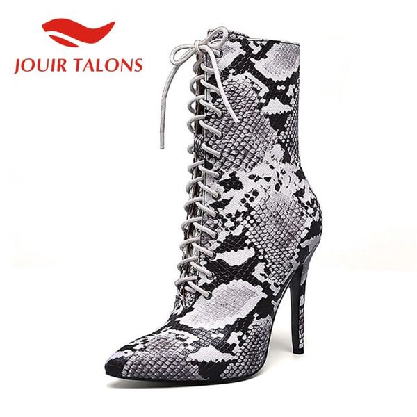 

boots jouir talons 2021 arrival women shoes thin high heels 11 cm mixed color pointed toe cross-tied ankle, Black