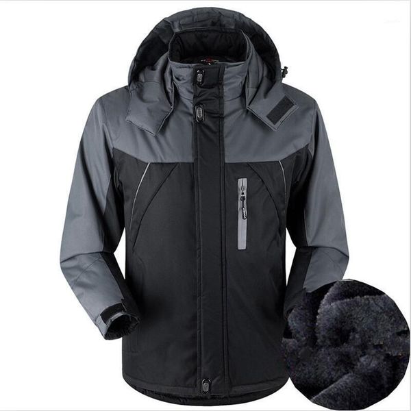 

2019 men winter thicken warm cotton coat mountaineering suit large size pizex 5xl hooded patchwork outerwear jackets1, Tan;black