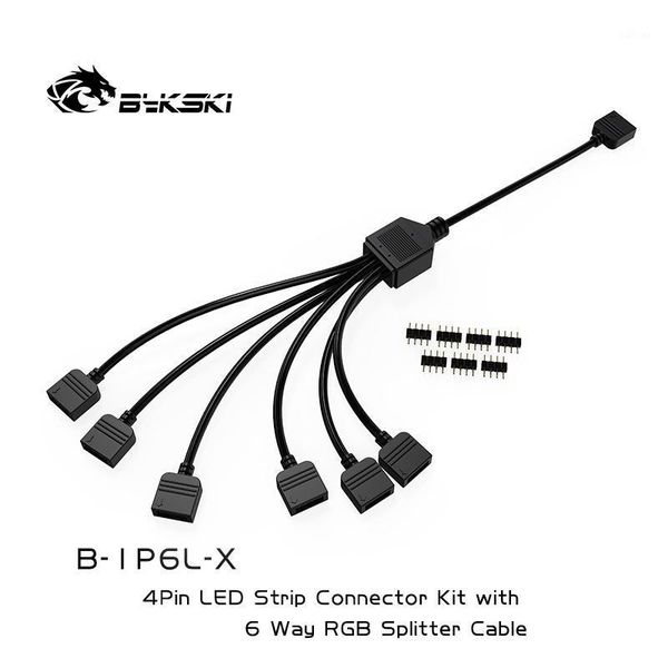 

fans & coolings bykski rgb 1 to 6 sync extension cable, 12v 4pin, expansion hub for lighting products synchronize motherboard, b-1p6l-x1