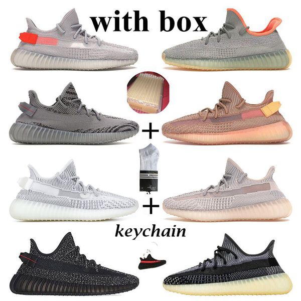 

with box kanye west v2 running shoes for women black angel beluga israfil 3m reflective runners womens sport sneakers mens trainers 36-46, White;red