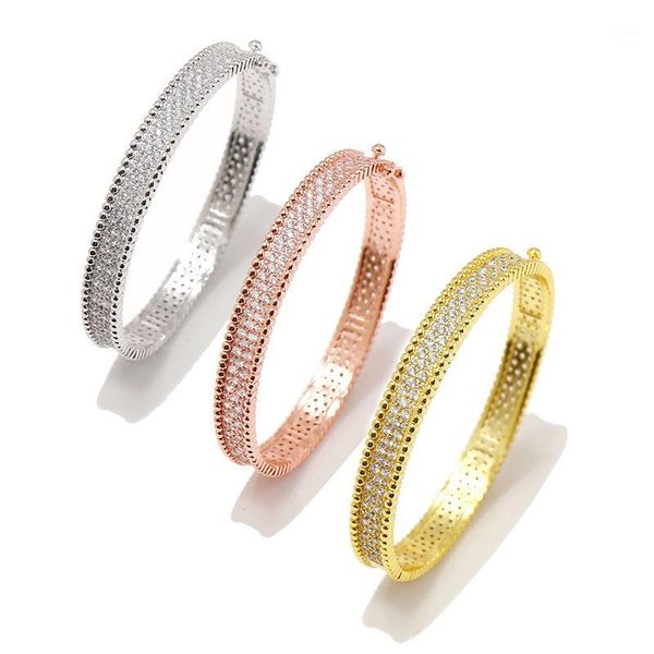 

full crystal bangle for women classic fashion micro-paving cubic zircon bridal wedding bangles birthday gift jewelry1, Black