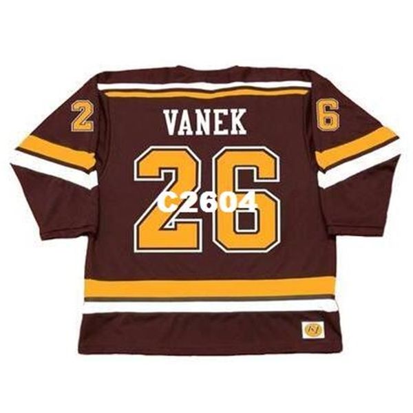 Uomini # 26 Thomas Vanek Minnesota Gophers 2003 Retro homekey hockey jersey o personalizzato Qualsiasi nome o numero Numero Retro Jersey