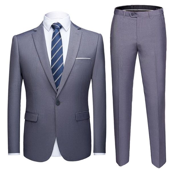 

2020 asian size mens suits set grey formal blazer pants marriage tuxedo male 2 piece suit set terno wedding mens suit slim fit1, White;black