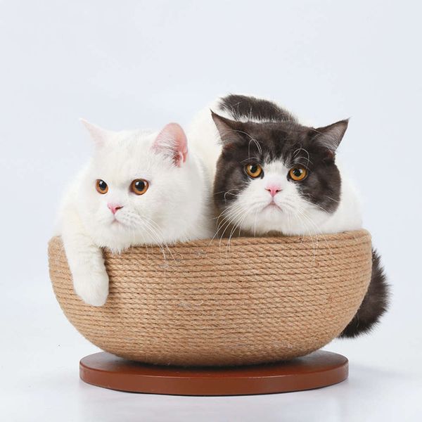 

pet bowl hemp rope mdf high density scratch board cat toy