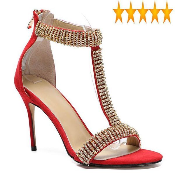 

elegant toe rhinestones peep women thin high heels summer luxury 100% sheepskin party sandals plus size 431, Black
