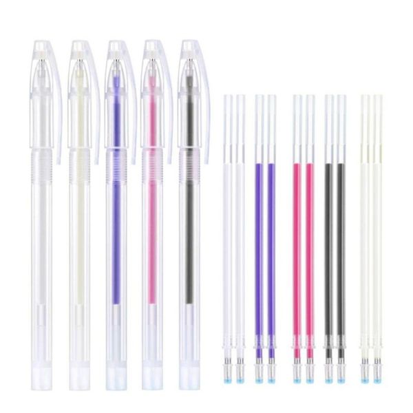 

10pcs heat erasable pen 5colors cross stitch fabric marker pen temporary marking dressmaker chalk diy patchwork sewing tools, Black