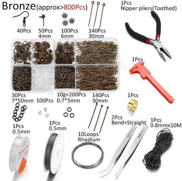 

700pcs jump rings earring hooks flat headpins thread chains memory beading steel wire for diy jewelry making sets supplies kits h sqcmtl, Silver
