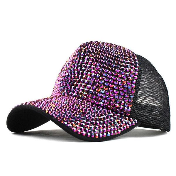 

flb] new brand baseball caps for women rhinestone hat lady girl cap 8 colour snapback cap casquette hats adjustable cap f350 bbyxru, Black;white