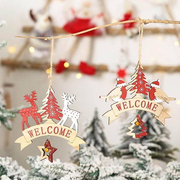 

christmas decorations diy wooden pendant xmas tree drop decor kids gift