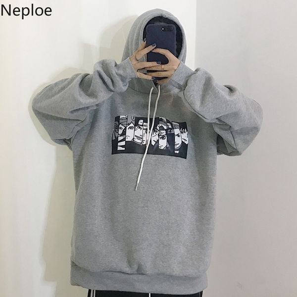 

neploe korean fleece sweatshirt woman causal hoodies harajuku cartoon cosplay hoodie spring auntum sudaderas 38444 y200608, Black
