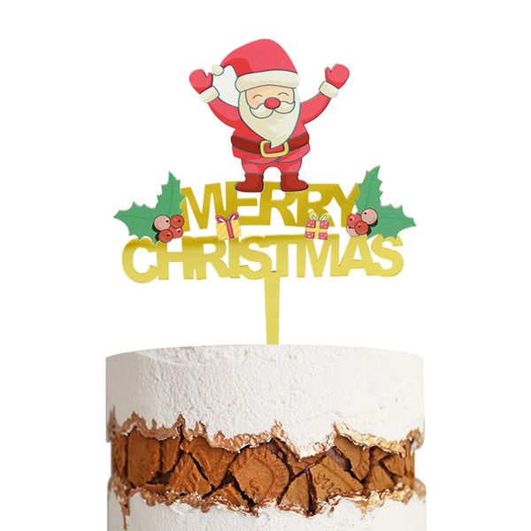

merry santa claus acrylic cupcake er for xmas party new year christmas decorations cake decor supplies