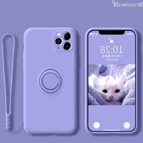 

mrenewedm 12 mini 11 pro luxury liquid silicone phone case for iphone xr xs max 6s 7 8 plus shockproof magnet ring holder cover