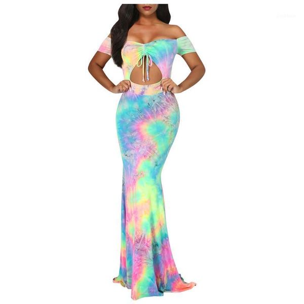 

cover-ups sagace summer dresses women plus size o neck gradient printed slash short sleeve dress casual long beach1