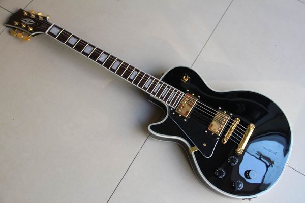 Guitarra elétrica fábrica de guitarra canhoto mogno em preto 20120110