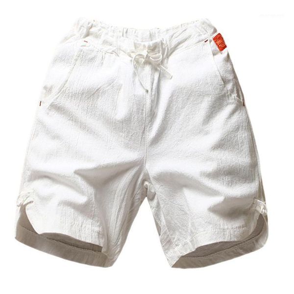 

men's shorts missky men's beach pants summer cotton and linen solid color casual fifth male trousers 1, White;black