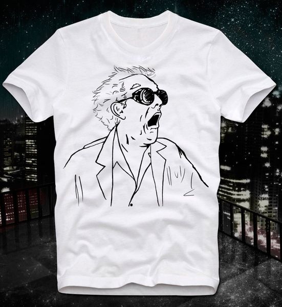 

спорт марка хлопок мужчины основные tops назад в будущее zukunft doc brown mc fly retro vintage cult movie fitness t-shirt