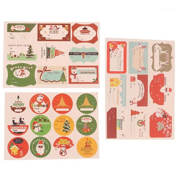 

christmas gift box decoration stickers label christmas baking wrapped sealing stickers1