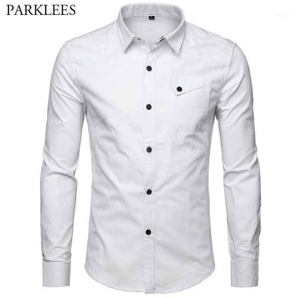 

white shirt mens 100% cotton business men dress shirts new brand button up men long sleeve casual slim fit chemise homme 5xl1, White;black