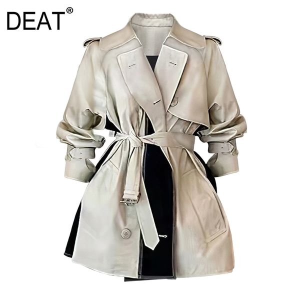 

deat new spring fashion women clothes turn-down collar full sleeves contrast colors double breasted short jacket wl62104l 201217, Black;brown
