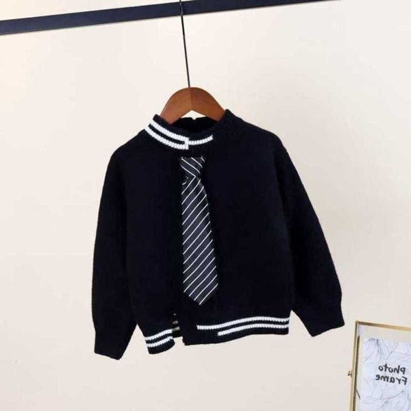 

children's boys' autumn and winter knitted round neck pullover base shirt korean sle girls' sweater coat, Black