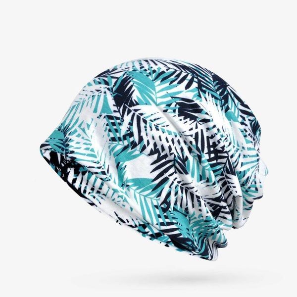 

cokk хвостик beanie хлопок лист шаблон шапки для женщин мужчин унисекс gorro feminino тюрбан hat женский головной убор головных уборов 2020, Blue;gray