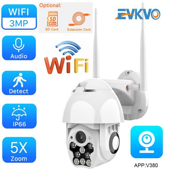 

3mp waterproof outdoor wifi camera fhd speed dome security cctv camera wireless infrared vision motion 4x zoom ip v380