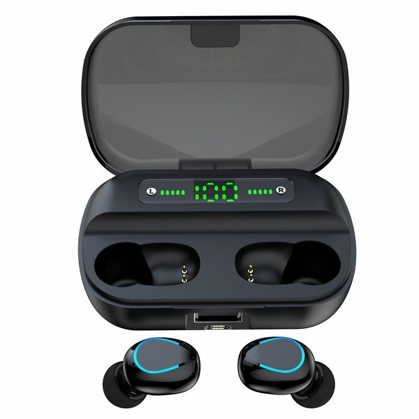 

q82 half circle wireless headset led hands-music stereo earphone with mic charging cas ipx7 waterproof