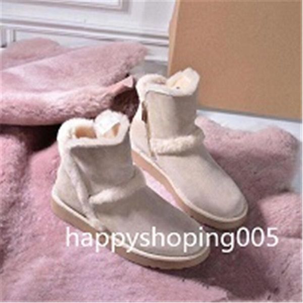 

2020 snow boots women's plush flat shoes women's winter flat ankle boots, Black