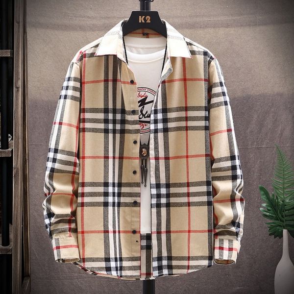 

fi5lb plaid men's coat long-sleeved rg53n and casual spring style autumn shirt thin plaid shirt coat handsome korean, Blue