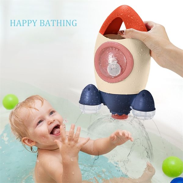 Babyspielzeug Spin Wasserspray Raket Bad Spielzeug für Kinder Kleinkinder Duschspiel Badezimmer Sprinkler Baby Bad Spielzeug für Kindergeschenke LJ201019
