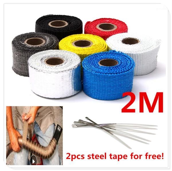 

2m motorcycle exhaust pipe heat wrap shield tape glass fiber for r1200rt se r1200s r1200st s1000r s1000r s1000rr1