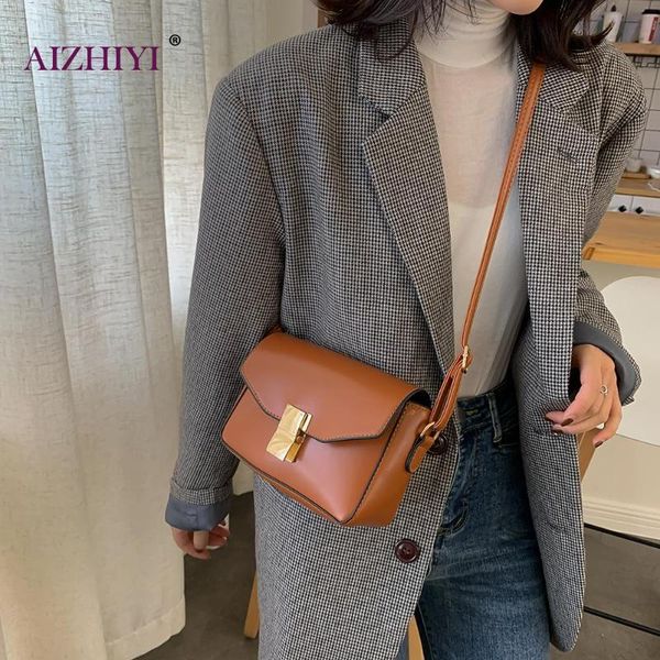 

lady simple pu leather messenger satchel bag women retro solid wide casual flap shoulder crossbody handbags