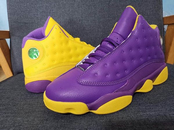 

jumpman 13 violet purple yellow men basketball sports shoes good quality 13s mandarin duck trainer with box, White;red