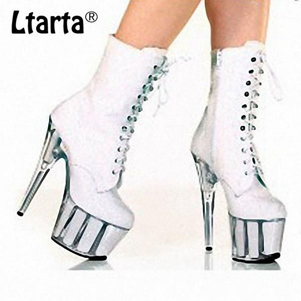 

boots ltarta stars women's shoes 15cm super high-heeled spring sparkling pink sequins low-barrel single lyp-c-034, Black