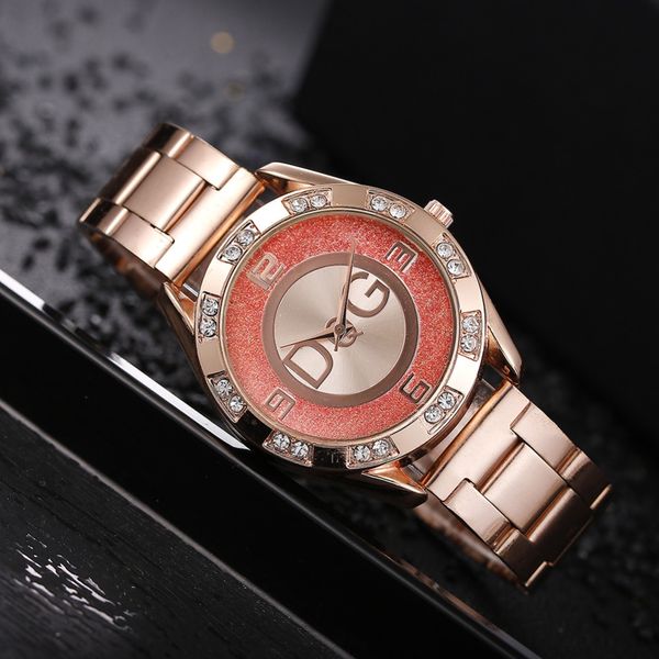 Relógios femininos Novo marca de luxo moda shinestone Stainless Steel Quartz Ladies Wrist Watches Best Sale Montre de Luxe