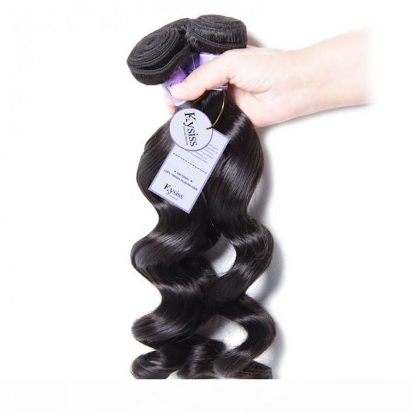 

hair series 100 peruvian loose wave 3pcs virgin hair with closure for black women human hair, Black;brown