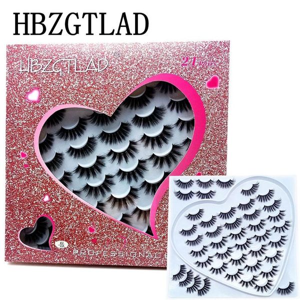 

new 21pairs 3d mink hair false eyelashes 10-25mm lashes thick long wispy fluffy handmade cruelty-mink eyelash makeup tools