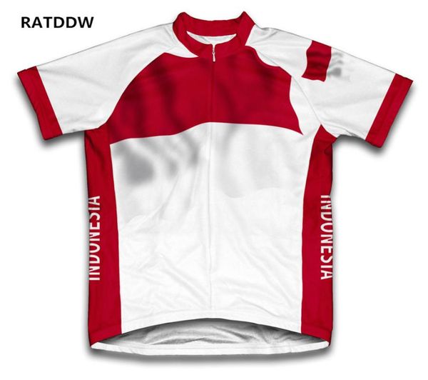 

indonesia flag cycling jersey bicycle bike short sleeve sportswear bike bicycle wear cycling wear racing clothes, Black;red