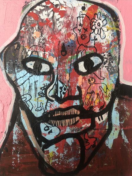 

handpainted &hd print abstract head graffiti oil painting on canvas wall home decor art pictures , f2101027