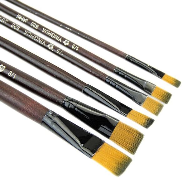 

6pcs/set watercolor oil painting brush set nylon hair acrylics art paint brush set gouache drawing tools toys educatio jllcai